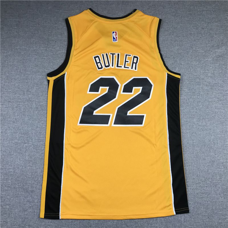 Men Miami Heat #22 Butler Yellow 2021 Nike Playoff bonus NBA Jersey
